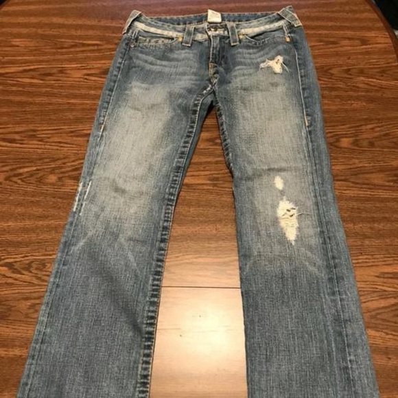 True Religion Denim Distressed Straight Leg Jeans - Picture 2 of 4